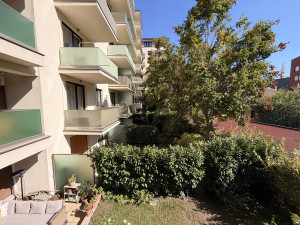Modern 1-Bedroom Flat on Corvin Promenade with Garden View